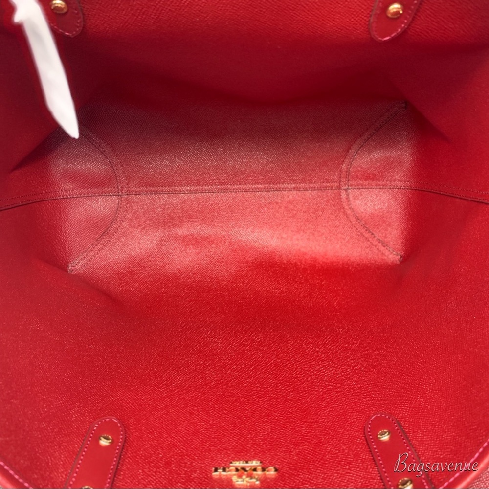 Coach floral reversible tote oxblood cherry pouch - Picture 4 of 8